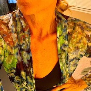 Free People shrug wrap, beautifully vibrant, wide sleeve size S